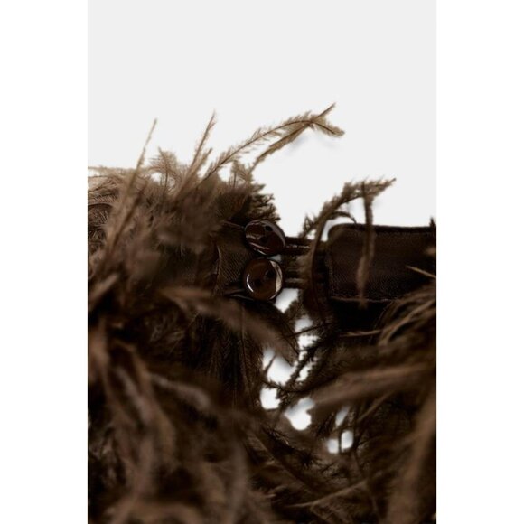 ZARA FEATHER HALTER DRESS - Picture 8 of 8